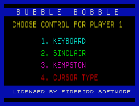 Bubble Bobble.
LICENSED BY FIREBIRD SOFTWARE