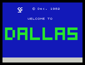 Dallas.
© Dec. 1982
WELCOME TO