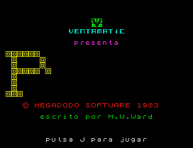 presenta
© MEGADODO SOFTWARE 1983
escrito por M.W.Ward
pulsa J para jugar