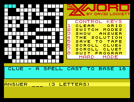 CONTROL KEYS
1
2
3
4
5
6  ↓
7  ↑
8
HARD  MODE
CLUE - A SPELL CAST TO BASE 16
ANSWER     (3 LETTERS)
