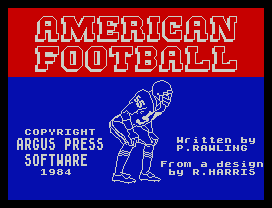 American Football.
COP RIGHT
ri   n
L           P.RA LI G
I   L         Fro      si n
984               R.HARRIS