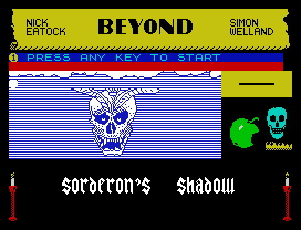 Sorderon's Shadow.
PRESS ANY KEY TO START